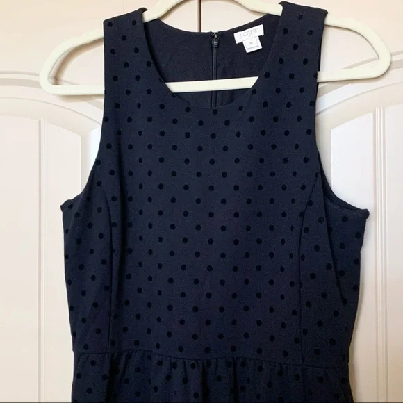 J.Crew Sleeveless Velvet Polka Dot Dress - Picture 8 of 11